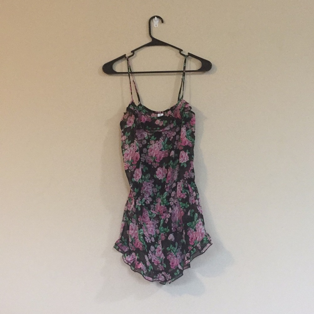 Black Floral Teddy